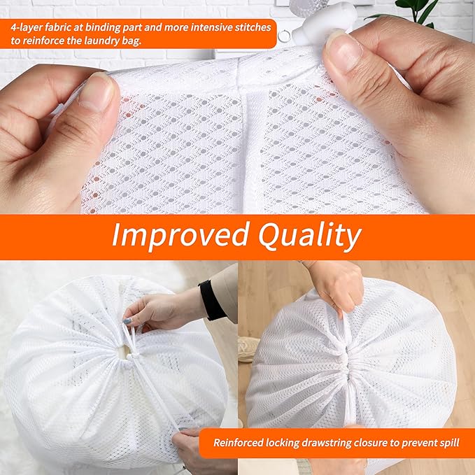 Polecasa Extra Heavy Duty Large Diamond Mesh Laundry Bags