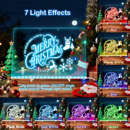 LumiBoard LED Drawing Board for Kids, 13.7"x10" Light Up Acrylic Dry Erase Led Note Board with Colors, Doodle Glow Board with Stand, Magic Drawing Tablet as Christmas & Birthday Gifts for Girls Boys