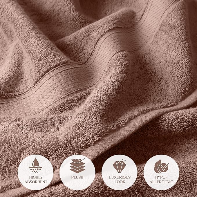 Superior Egyptian Cotton Pile Bath Towels, Ultra Soft Luxury Towel, Thick Plush
