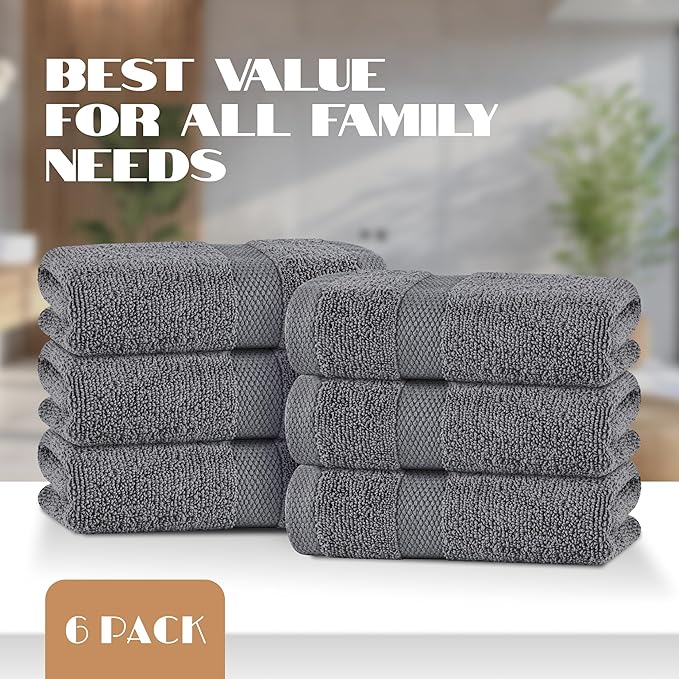 White Classic Gray Hand Towels for Bathroom Cotton Hand Towel Bulk for Gym