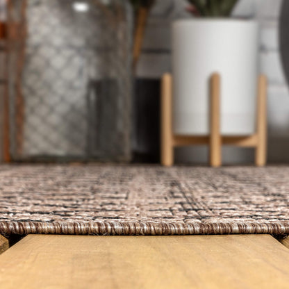 JONATHAN Y Moroccan Geometric Indoor Outdoor Area Rug 8X10 Natural/Black, Ourika Textured Weave for Backyard, Patio, Porch, Easy-Cleaning, High Traffic, Pet-Friendly, Non-Shedding (SMB108D-8)