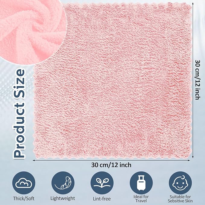 Newwiee 100 Count Washcloths Quick Drying Bathroom Wash Clothes 12 x 12 Inch