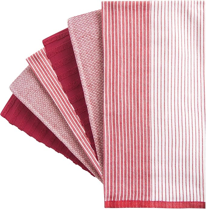 Premium Kitchen Towels | Large Cotton Dish Towels | Flat & Terry Highly