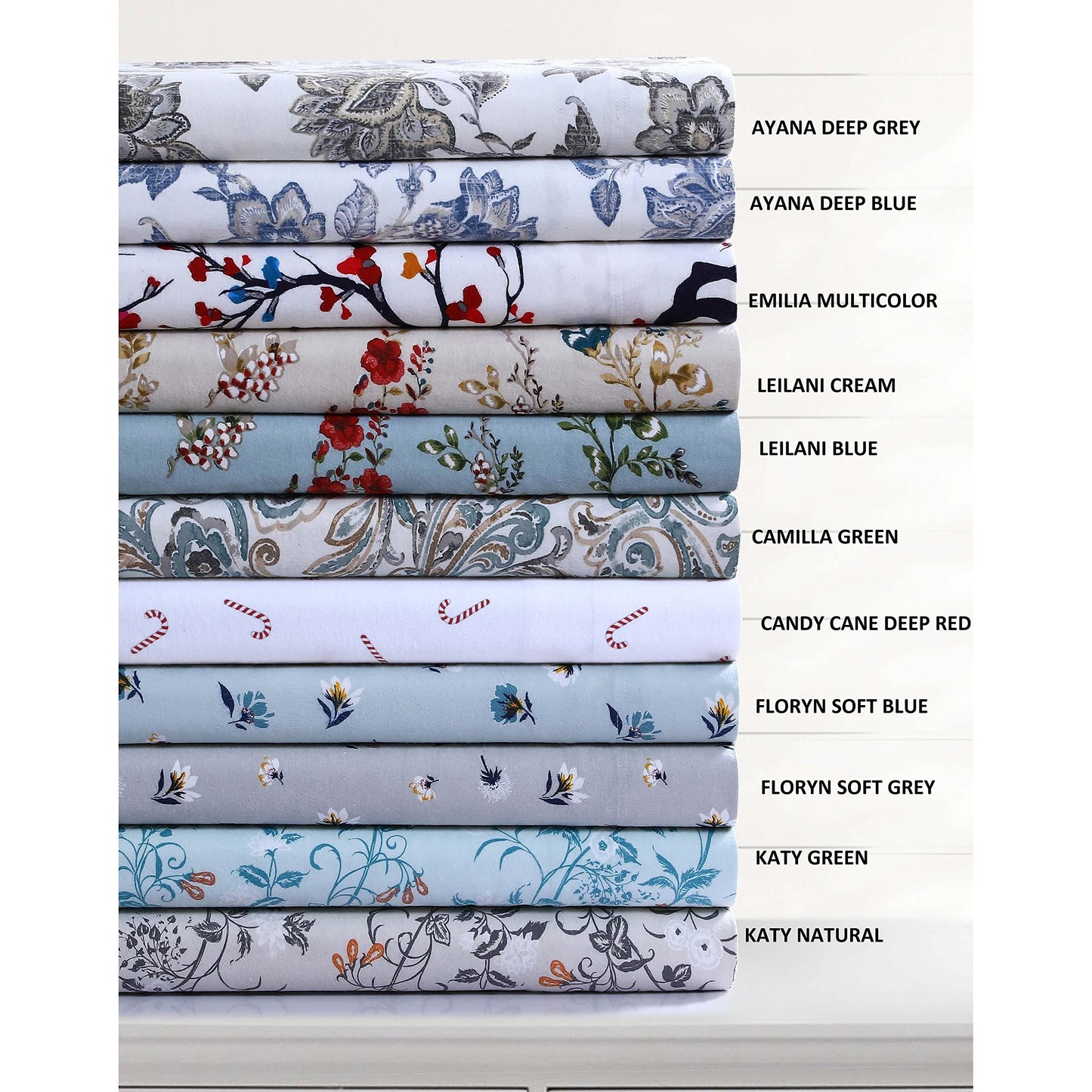 Tribeca Living Ultra-Soft Flannel Sheets Queen - 170-GSM Cotton, 4 Piece Deep Pocket Bed Sheet Set in Ayana Deep Blue Print