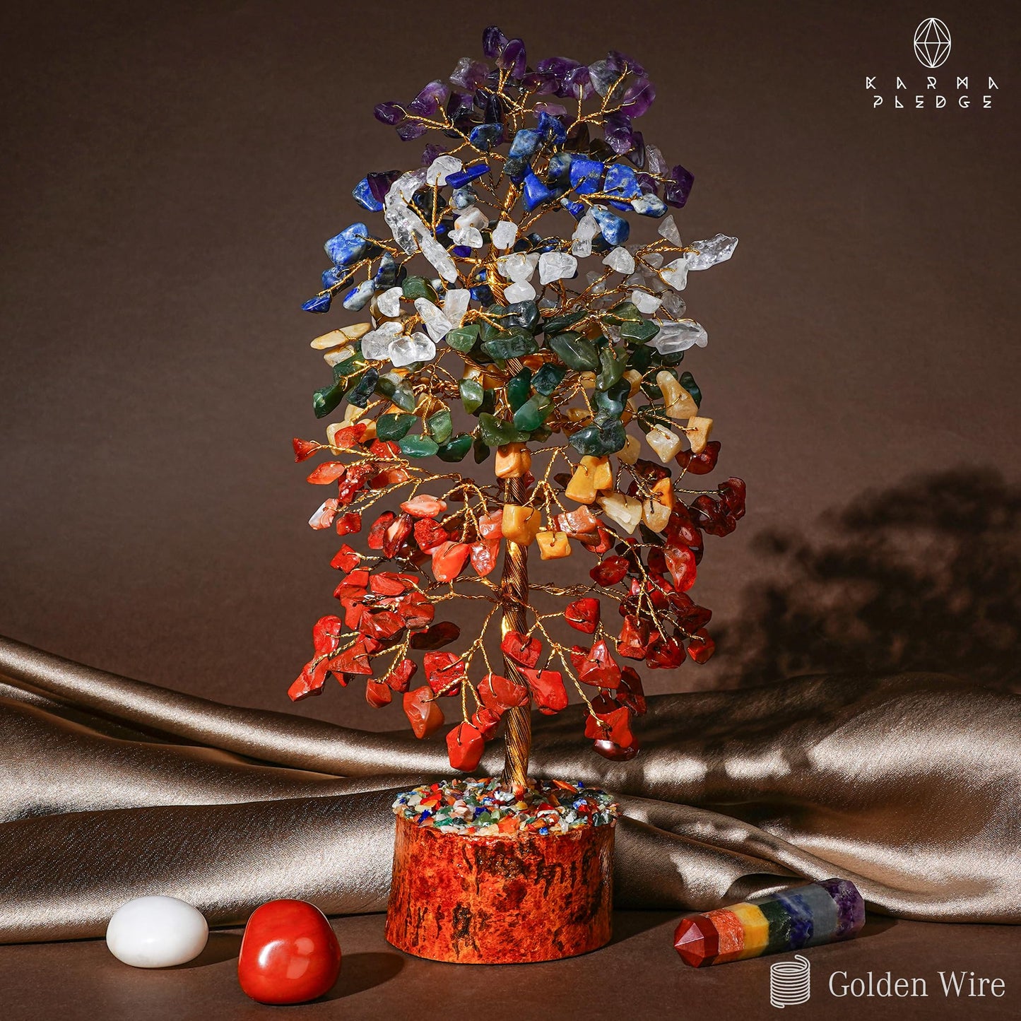 7 Chakra Healing Crystal Tree of Life for Manifestation, Handmade Crystal Tree for Good Luck, Positive Energy, Reiki, Home Office Room Wall Decor, Unique Birthday Gift for Women, Men, Mom & Dad