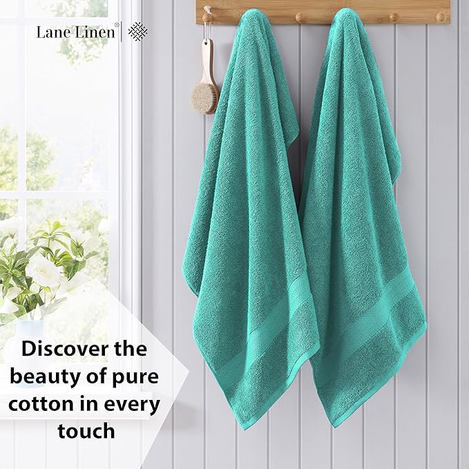 LANE LINEN Bathroom Towels Set- 100% Cotton Luxury Bath Towels