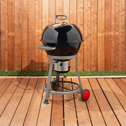 Coleman Cookout Kettle Charcoal Grill with 380-Sq. In. Total Cooking Surface, Removable Ash Collection System, Wheels, and Wire Shelf, Portable Charcoal Grill with Ventilation in Black