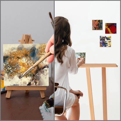 Belle Vous Blank Canvas (24 Pack) - 10 x 10cm (4 x 4 inches) - Pre Stretched Canvas Panel Boards - Suitable for Acrylic and Oil Painting Also for Sketching and Drawing