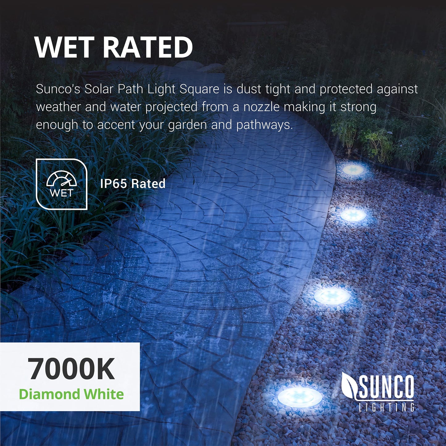 Sunco 12 Pack Solar Lights Outdoor Garden LED, Waterproof Landscape Pathway Light Fixture, Dusk to Dawn, Yard Patio Ground Lights, Deck, Cross Spike Stake, 7000K Diamond White.