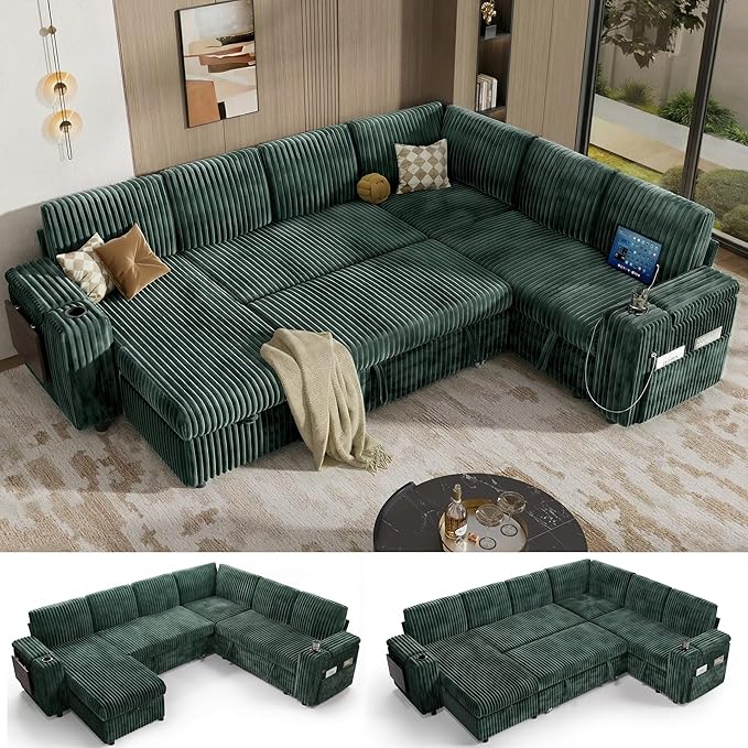Vipbear 111" Modular Sectional Sleeper Sofa