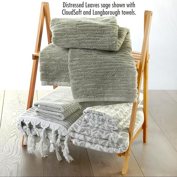 SKL Home Distressed Leaves 100% Turkish Cotton Premium 2-Piece Hand Towel Set