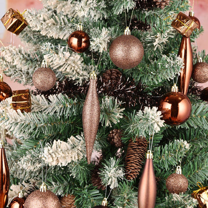 30ct Christmas Ball Ornaments, 2.36" Shatterproof Tree Decorations, Perfect Hanging Ball for Indoor/Outdoor Holiday Christmas Party Decor (Brown)