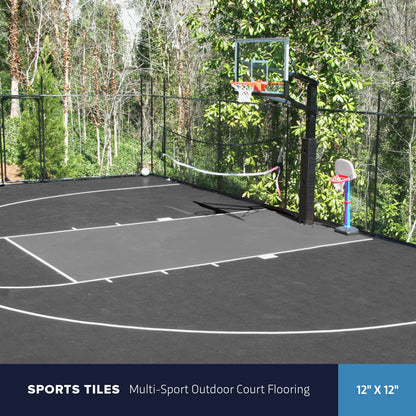 IncStores 5/8 Inch Thick Outdoor Basketball Court Flooring | Build the Ultimate Space for Basketball, Tennis, and More with Weatherproof Plastic Floor Tiles | Camel's Back, 40 Tiles