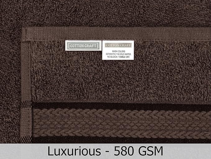 Cotton Craft - 12 Pack - Ultra Soft Extra Large Wash Cloths 12x12 Chocolate -
