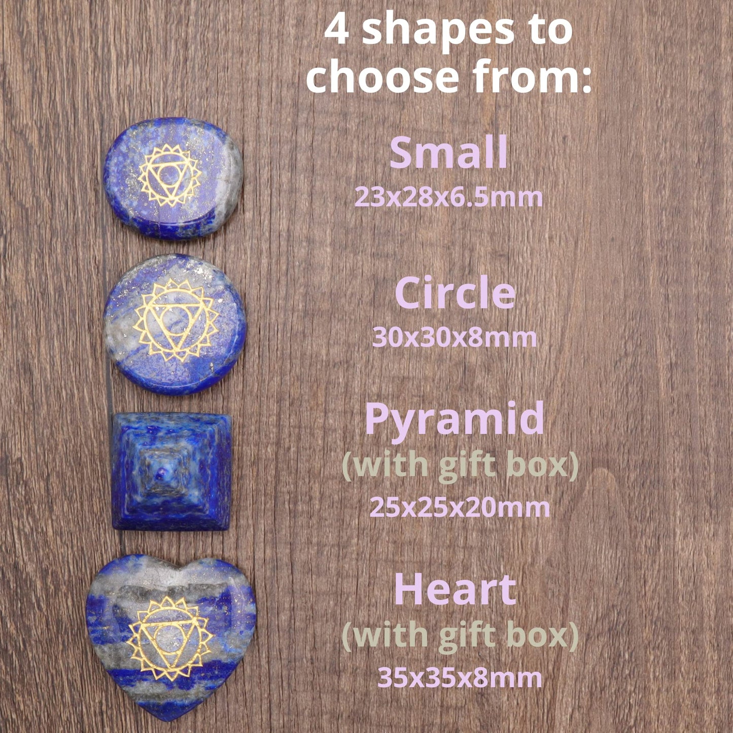 NatureWonders All Natural 7 Chakra Stone Set (Pyramid) with Engraved Symbols (Gift Box, Information Brochure & Pouch) - Healing Crystals, Balancing, Tumbled Palm Stone, Touchstone, Meditation