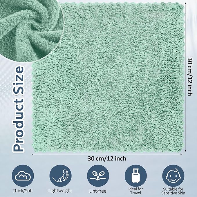 Newwiee 100 Pcs Washcloths Bulk Quick Drying Bathroom Wash Clothes 12 x 12 Inch