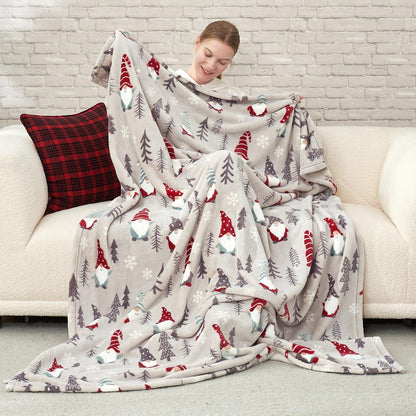 Cozy Bliss Gnome Throw Blanket Christmas Blanket Warm MilkyPlush™ Throw Blanket, Ultra Soft Cozy Blanket for Couch,Sofa and Bed(Xmas Gnome,50"x60")