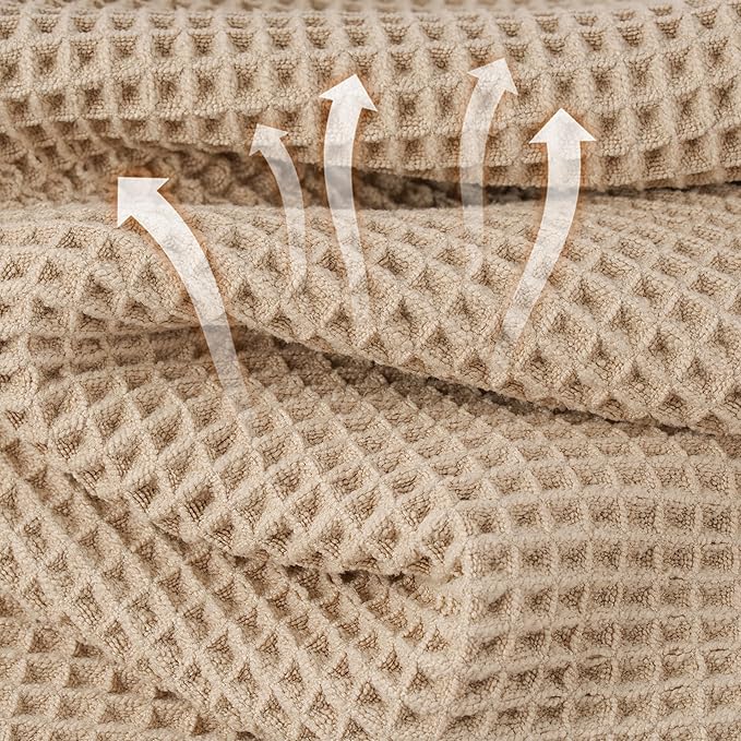 Microfiber Waffle Face Towels, 2 Pieces, Fast Drying, Lint Free 430 GSM