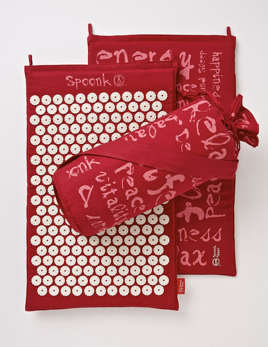 Spoonk Acupressure Eco Mat, Includes Sling Bag - Back & Neck Massager - Stress & Muscle Relief - Sleep Aid - Made With strong canvas GOTS certified Organic hemp and cotton bland fabric, sturdy quality, filled with US or AU made foam free from fire retarda