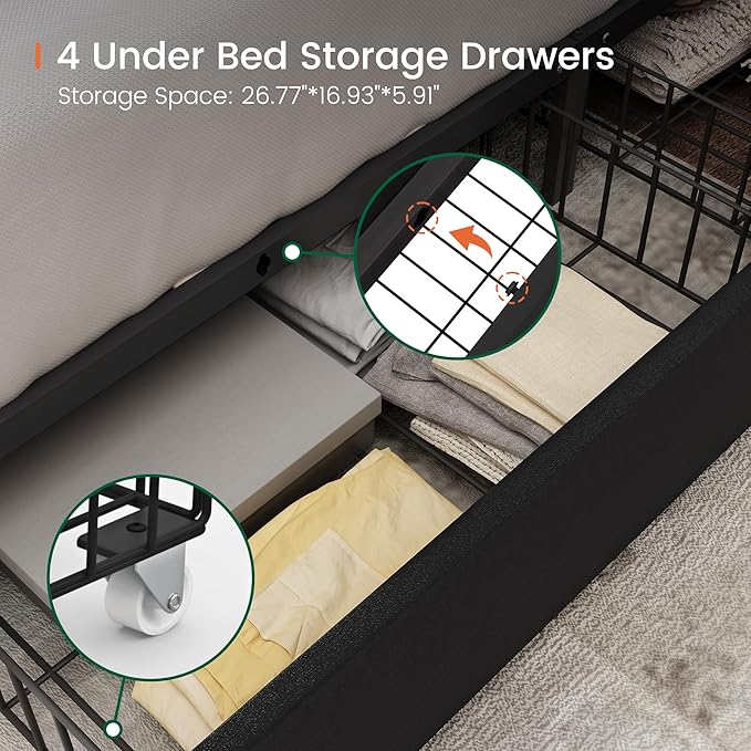 LARMACE Full Size Bed Frame