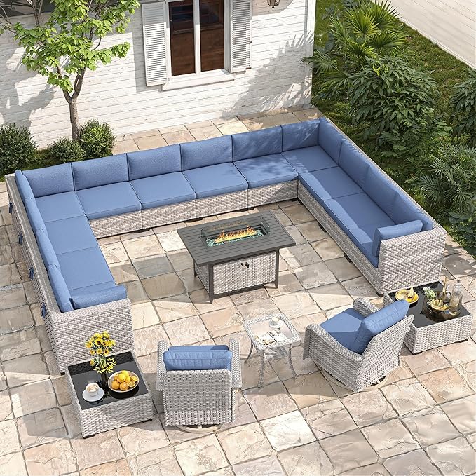 14-Seat Outdoor Wicker Patio Furniture Set