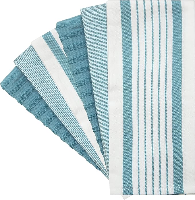 Premium Kitchen Towels | Large Cotton Dish Towels | Flat & Terry Highly