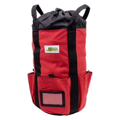 Rock N Rescue Arbor Rope Storage Bag - Rock and Tree Climbing Equipment, Arborist Gear, Bucket Style Backpack, Waterproof Nylon Material, Red, 200'