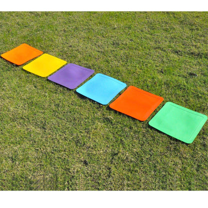 Eco Walker 12inch Flat Square Spot Marker Multi-Color Exercise Kids Floor Playmat