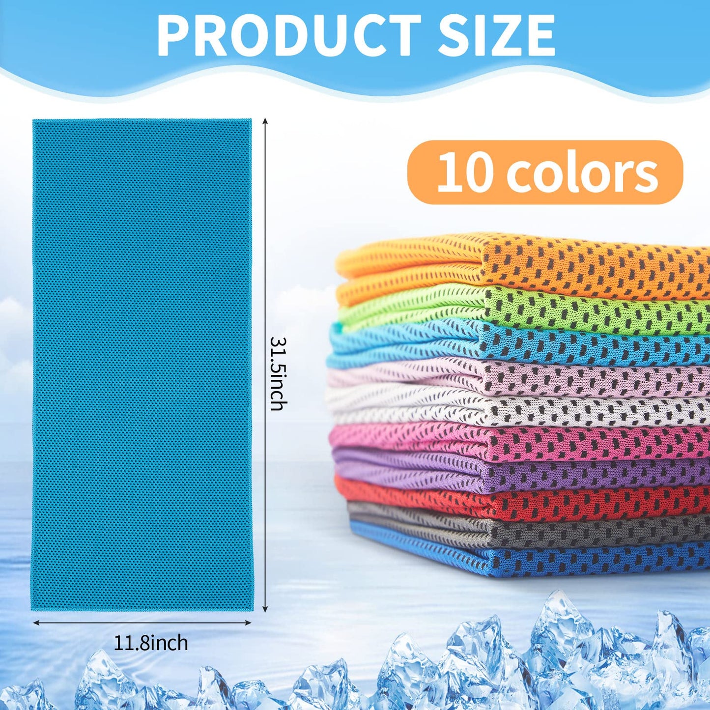 Honoson 70 Pcs Cooling Towel Bulk - Neck & Face Cool Chilly Towels Microfiber Breathable Sport Sweat Rag for Gym, Yoga, Travel, Camping, Running, Outdoor (Multicolor)