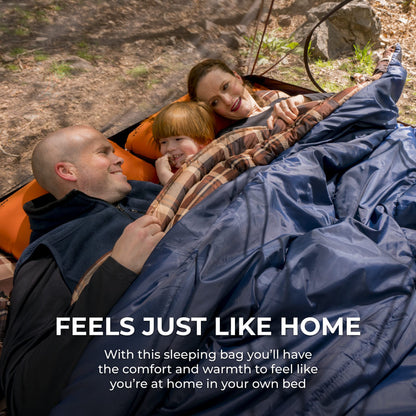 Teton Mammoth, 20 Degree Double Sleeping Bag, A Warm Bag The Whole Family can Enjoy. Great for Camping, Hunting and Base Camp. Compression Sack Included