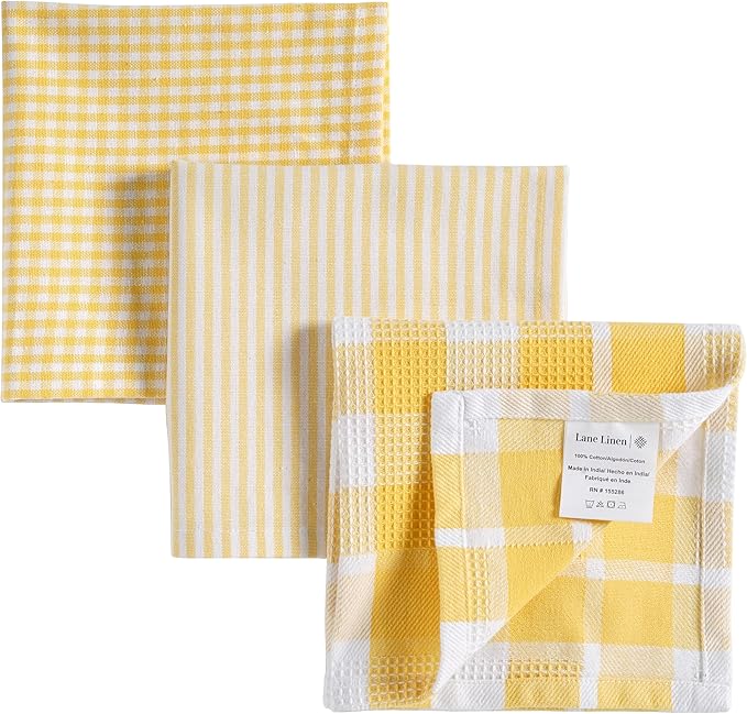 LANE LINEN 100% Cotton Kitchen Dish Cloths, Ultra Soft Absorbent Quick Drying