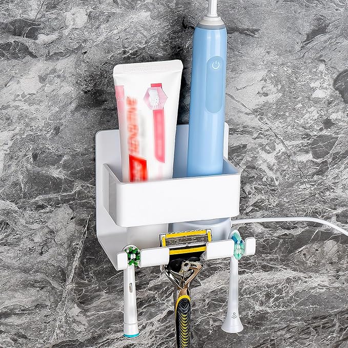 Electric Toothbrush Holder Wall Mounted, Electric Toothbrush Cord Organizer