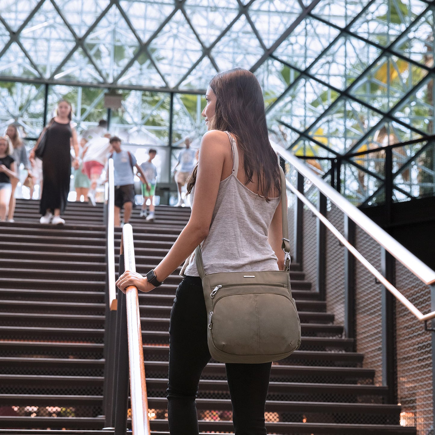 Travelon Anti-theft Classic N/S Crossbody Cross Body Bag, Brown, One Size, Travelon Anti-theft Classic N/S Crossbody