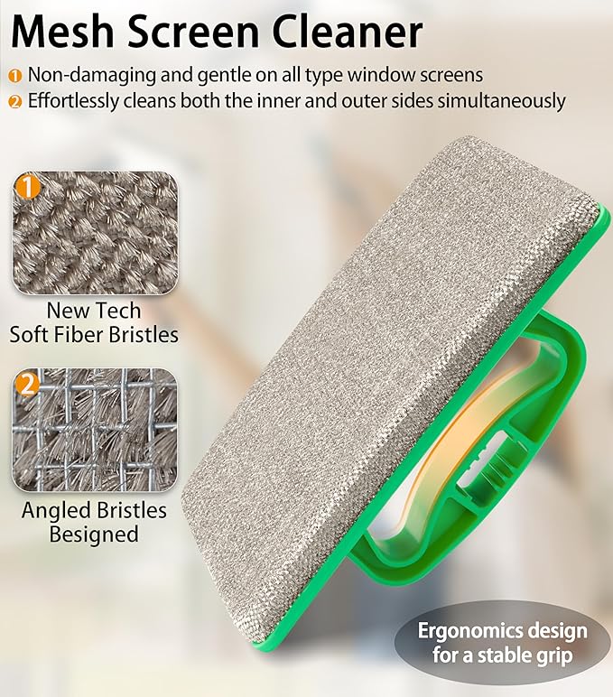 MyLifeUNIT Mesh Screen Cleaner, Detachable Window Screen Cleaning Brush Washing