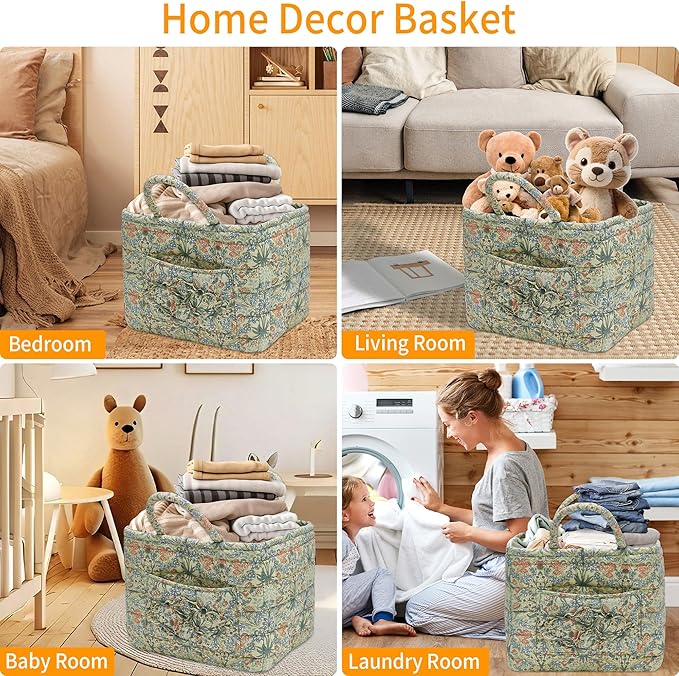 Quilted Fabric Storage Baskets