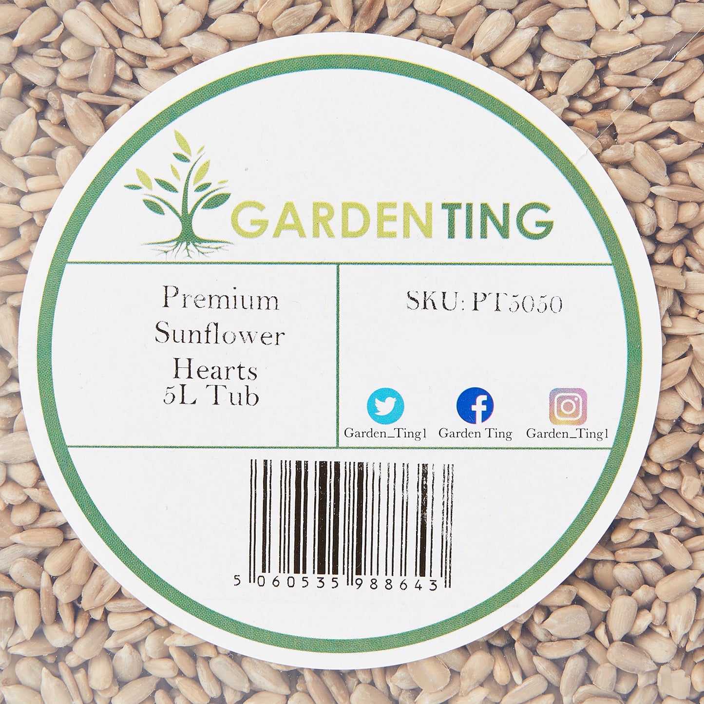 Garden Ting Sunflower Hearts Wild Bird Food Tub, 5 Litre