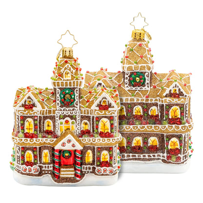 Christopher Radko Hand-Crafted European Glass Christmas Tree Decorative Ornament, Gingerbread Manor