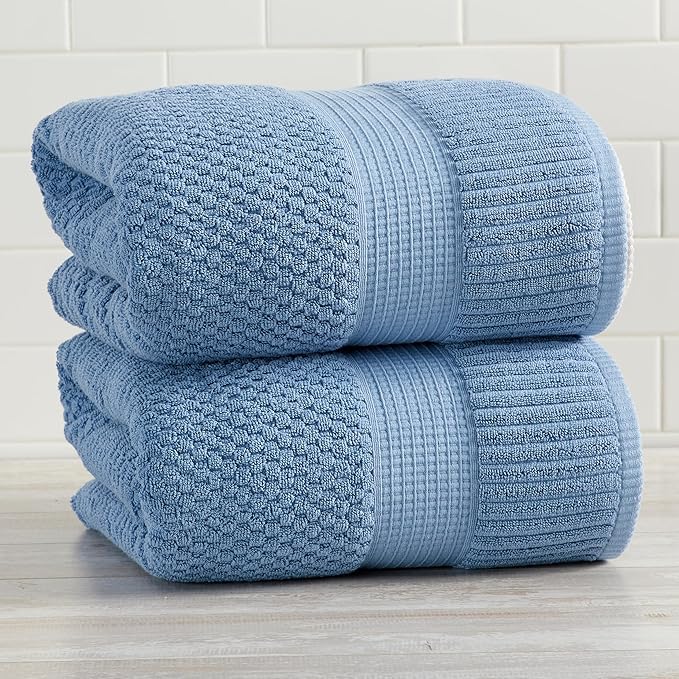 NY Loft 100% Cotton 2 Pack Bath Sheet Towel Set | Absorbent Quick-Dry Oversize