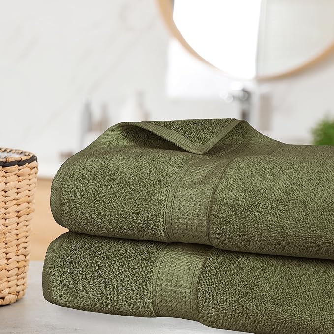 SUPERIOR Egyptian Cotton Pile Bath Sheet Set of 2, Ultra Soft Luxury Towels