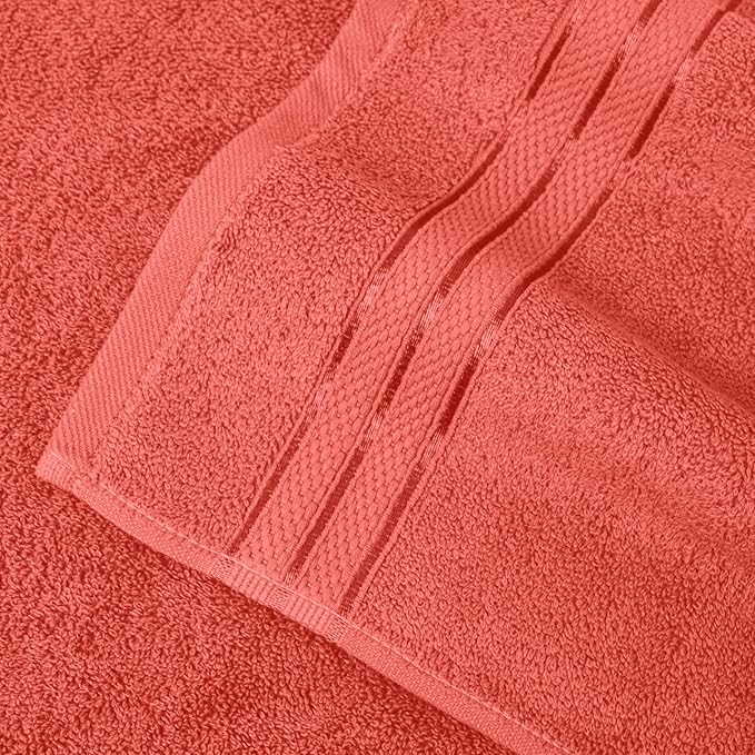 Elegant Comfort Three Line Popcorn Extra Large Luxury Bath Towel