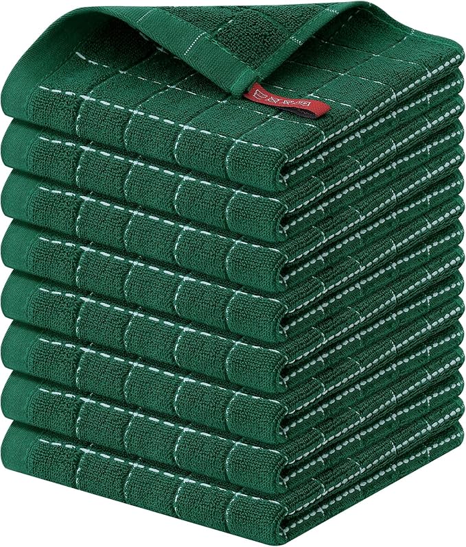 Homaxy 100% Cotton Terry Kitchen Dish Cloths, Ultra Soft and Absorbent Dish