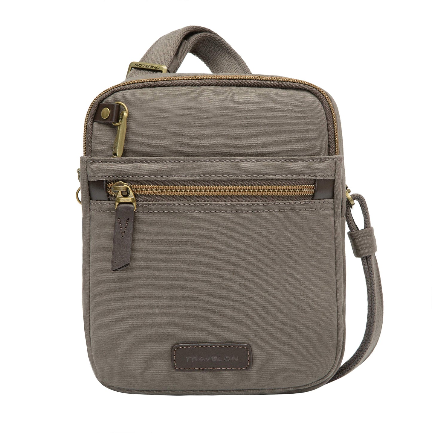 Travelon Unisex Adults Anti-theft Courier Small N/S Slim Tote, Stone Gray