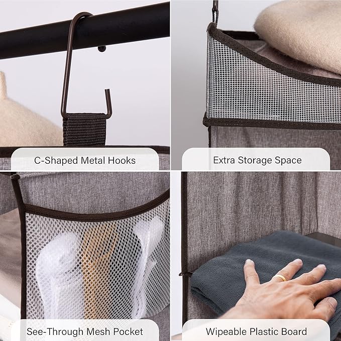StorageWorks Hanging Closet Organizer, 3-Shelf Shelves
