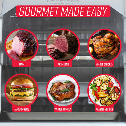 Ronco ST5000PLAT Digital Showtime Rotisserie, Platinum Edition, Cooks Food Perfectly Every Time, 3 Cooking Modes: Roast, Sear, and No Heat Rotation, Stainless Steel