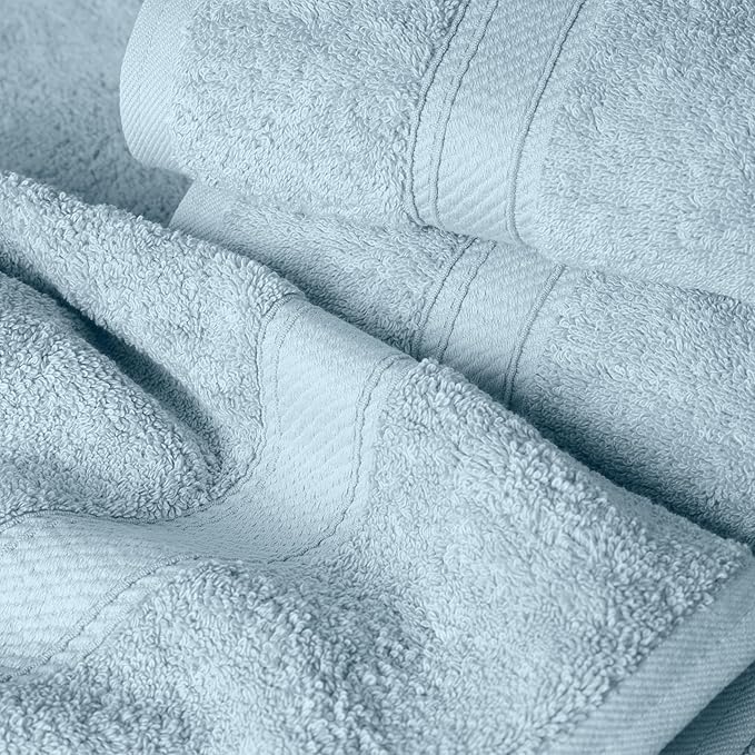 SUPERIOR Egyptian Cotton Pile 6 Piece Towel Set, Includes 2 Bath, 2 Hand