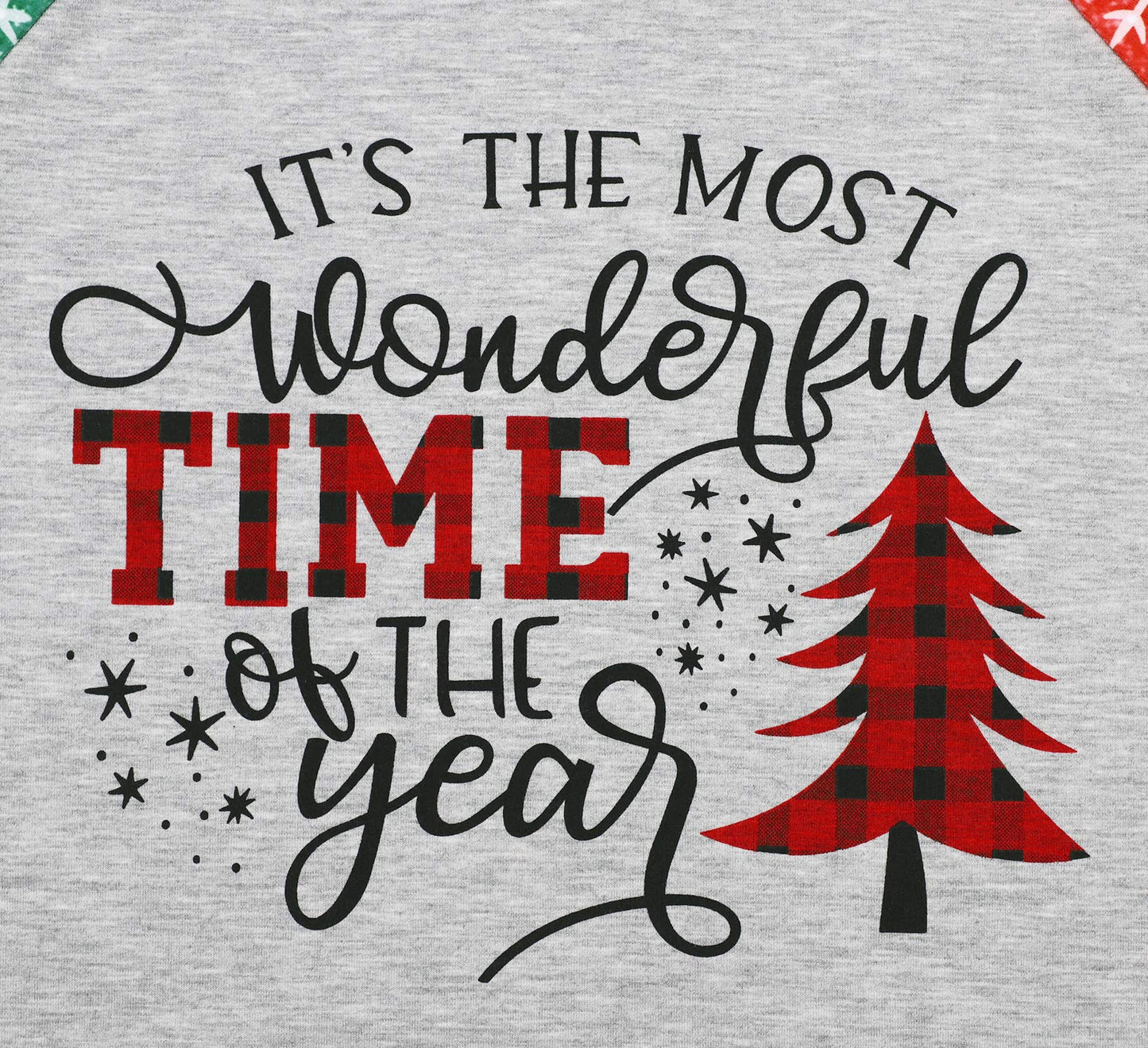 TAOHONG Merry Christmas Sweartshirt for Women Xmas Buffalo Plaid Tree Color Block Christmas Snowflake Print Long Sleeve Top T-Shirt Gray