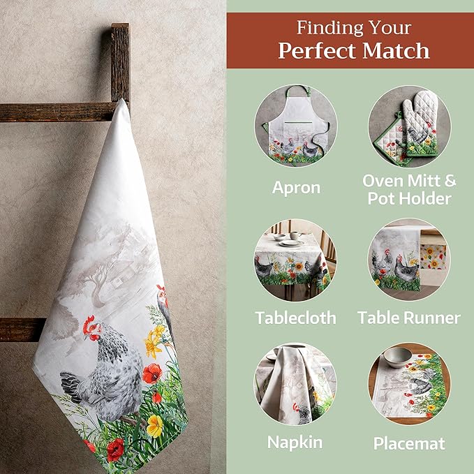 Maison d' Hermine Kitchen Towels Set of 3 100% Cotton 27.50" x 20" Reusable