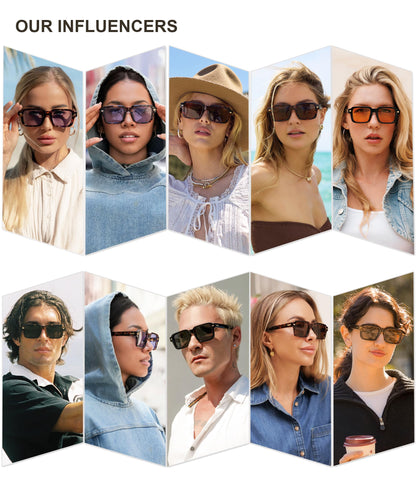 SOJOS Trendy Square Polarized Sunglasses for Women Men, 70s 80s Retro Vintage Rectangle Shades SJ2345, Brown tortoise/Brown