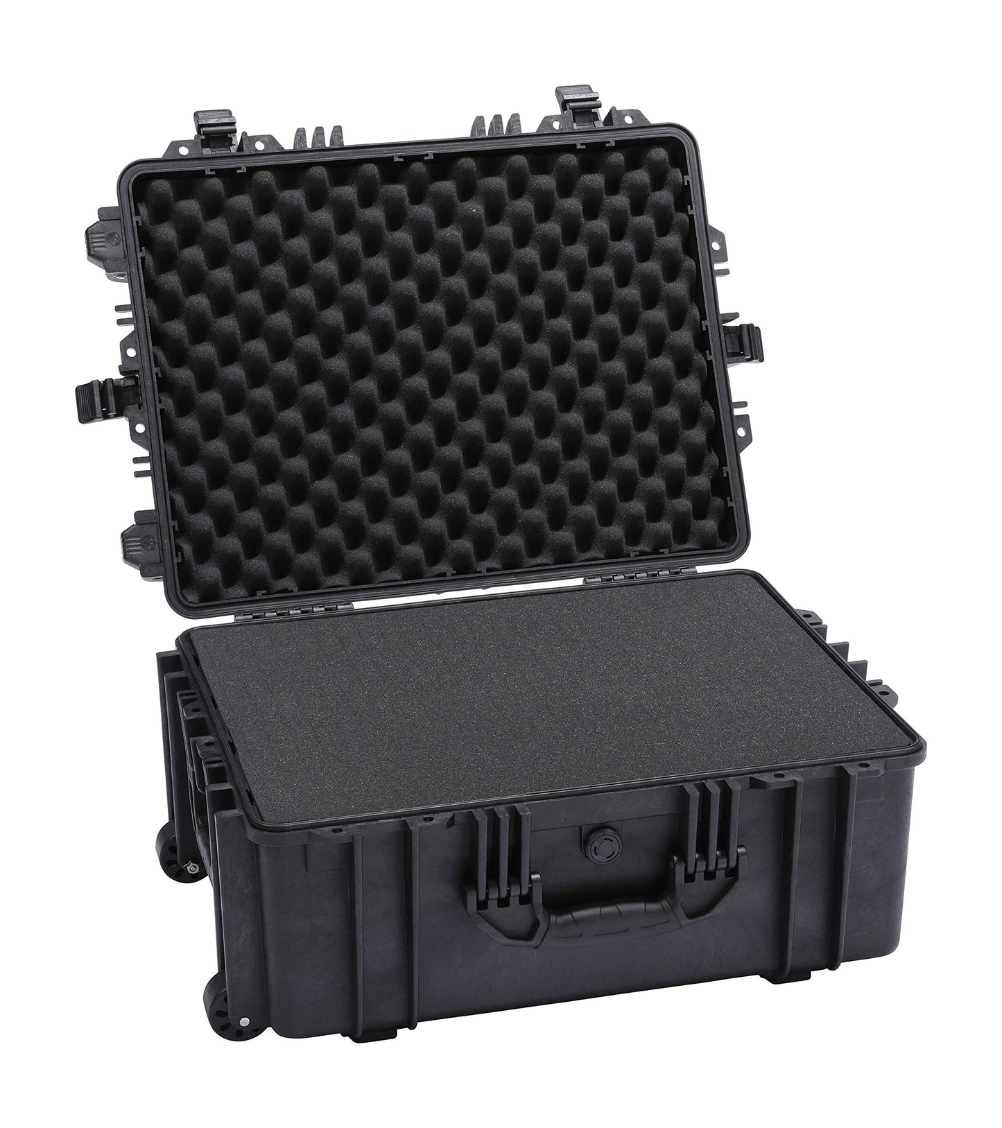 DCB Cases - Element 6104F | 24 x 19 x 11 Ext Dim | IP67 Waterproof | Pluck Foam Insert | Telescoping Handle | Rubberized Grips | Resin-Reinforced Injection Molded Plastic | 4 Latch Lid Close | Wheels
