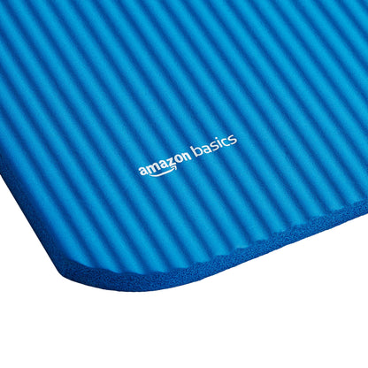 Amazon Basics 1/2 Inch Extra Thick Exercise Yoga Mat with Carrying Strap, Cushioned Support, for Fitness and Gym Workouts